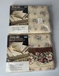 Vtg Montgomery Ward Full Size Flat And Fitted Sheets Floral Brookside Percale. Fixed Price $38.00.