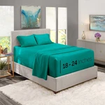Teal Extra Deep Pocket Queen Bed Linen Set Soft Microfiber Sheets 4 Pieces. Fixed Price $38.59.