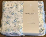 Laura Ashley Satin Sheet Set Paris Fleur Blue Silky Floral King Size. Fixed Price $75.00.