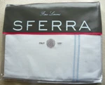 Sferra Grande Hotel Flat Sheet - Full / Queen White Blue. Fixed Price $79.95.