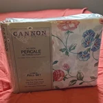 Cannon Monticello Percale Full Sheet Set, Iron, 180 Tc, Floral, 4-PIECE. Fixed Price $23.99.