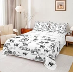 Western Themed Sheet Set Horses King Size Fitted, Flat & 2 Pillow Cases New. Fixed Price $30.66.