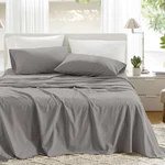Cotton Sheets King Set Pcs Dark Gray Breathable Soft 14 Inch Deep Pocket Bed. Fixed Price $47.12.