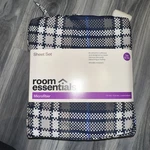 Microfiber Sheet Set Blue Plaid - Room Essentials New Size Twin Xl. Fixed Price $5.00.