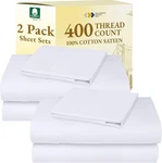 California Design Den 2-PACK Twin Cotton Sheets Sets 400 Thread Count 100%. Fixed Price $123.73.