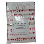Rae Dunn Twin Sheet Set Valentines Embroidered Pillowcase Hearts Xoxo Love Nwt. Fixed Price $29.98.