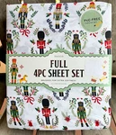 Envogue Full Size Nutcracker Sheet Set Christmas Holiday 4-PC. Fixed Price $48.00.