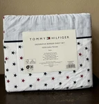 Tommy Hilfiger Americana Queen Sheet Set New Stars Stripes Cotton Percale. Fixed Price $94.99.