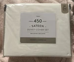 Liberty Twin Sateen Duvet Cover + (1) Standard Pillow Sham White. Fixed Price $40.00.