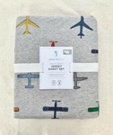 Pottery Barn Kids Jersey Knit Flight Sheet Set Twin Air Plane Grey Blue Soft. Fixed Price $99.00.