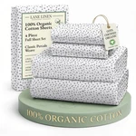 Lane Linen 100% Organic Cotton Printed Size Sheet & Full, 28: Haze Grey. Fixed Price $54.90.