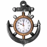 Anchor And Boat Wheel Wall Clock, Nautical Coastal Beach Sea Theme Home Decor. Fixed Price $34.99.