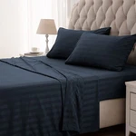 Sleep Zone Striped Cooling Queen Sheets Set 4 Piece - Super Soft Fitted Flat. Fixed Price $51.19.