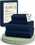 Lane Linen Eco Friendly 100% Organic Cotton Fully Elasticized Full, 08: Navy. Fixed Price $83.68.