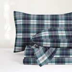 Wake In Cloud Plaid Bed Sheets, 4-PIECE Set, Queen, Navy Green. Fixed Price $27.46.