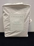 Casaluna Full Size Washed Supima Cotton Percale Solid Natural 4 Pc Sheet Set. Fixed Price $39.57.