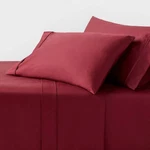 Full Solid Performance 400 Thread Count Sheet Set Wine Red - Threshold. Fixed Price $21.98.