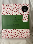 Kate Spade Full Sheet Set 100% Cotton Pink Red Small Hearts White 4PC New!. Fixed Price $39.99.