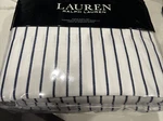 Lauren Ralph Spencer Stripe Queen Sheet Set White /navy Blue Sateen Cotton -new. Fixed Price $209.00.