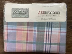 Vtg Nos Jc Penny 200 Thread Out Twin Flat Sheet Pastel Plaid Soft Usa Made New. Fixed Price $15.99.