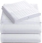 Elaine Karen Sheet Set 4-PIECE Striped Size Bed Queen, White. Fixed Price $28.74.