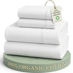 Lane Linen Queen 100% Organic Cotton Bed Sheets White. Fixed Price $79.00.