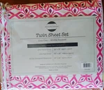Mackenna Collection 3 Piece Twin Sheet Set Micro Poly Magenta Print New #19148. Fixed Price $15.00.
