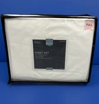 At Home Full Size Sheet Set 300 Tc / 100% Cotton White Solid New. Fixed Price $24.99.