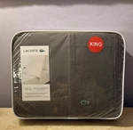 Authentic Cotton Lacoste Luxury King Sheet Set 4 Pcs Sealed Iconic Logo Grey New. Fixed Price $75.00.