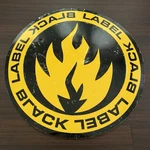 Vintage Black Label Skateboards Sheet Metal Embossed Shop Sign - 23.5". Fixed Price $224.99.