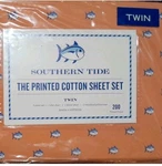 Brand New Southern Tide Twin Size Skipjack Sheet Set Color Orange, Coral. Fixed Price $69.95.