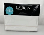 New Lauren Ralph Queen Sheet Set Spencer Border Sateen Costal Sand. Fixed Price $100.00.