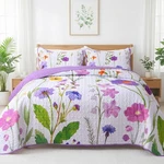 Heymybed Quilt Set Size Botanical Purple Floral King,. Fixed Price $72.26.