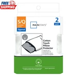 Mainstays Cotton Touch Zippered Pillow Protector, Standard/queen, 2 Pack. Fixed Price $8.78.