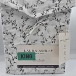 Laura Ashley King Size Saras Sprig Black/white 100% Cotton Percale Sheet Set. Fixed Price $79.99.