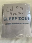 Sleep Zone Super Soft Cooling King Bed Sheets Set 4 Piece - Easy Care Fitted Fla. Fixed Price $46.00.