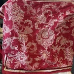 Charter Club Standard Pillow Sham Red Beige Floral Ribbon Detail French 1. (A62. Fixed Price $10.00.