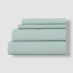 Ienjoy Home Blue Expressed Embossed Checkered 4-PC. Sheet 'king Size Set. Fixed Price $27.54.