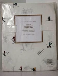 Pottery Barn Skiers Organic Sheet Set, Twin Size Multicolor Nwt. Fixed Price $84.95.