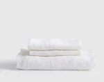 Nwt Quince European Linen Fitted 3 Piece Sheet Set Queen White Msrp $124 No Flat. Fixed Price $99.99.
