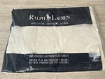 Vtg Ralph Lauren Twin Flat Sheet Avery Cream Ivory, Irregular, Nip. Fixed Price $19.82.