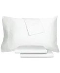 Aq Textiles White Percale Solid 220-THREAD Count 4-PC. Sheet Set, Us Queen. Fixed Price $62.08.
