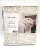 New Tahari Home 4 Piece Queen Size Sheet Set 100% Microfiber Wynne Flora Tan. Fixed Price $37.00.