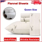 Flannel Sheets Queen Size, Anti-pilling Wrinkle Resistant Cotton, Touchably Soft. Fixed Price $63.69.