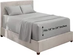 Hearth & Harbor Extra Deep Pocket Sheets - 4 Piece Queen, 09 Light Grey. Fixed Price $38.19.