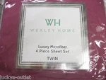 Wexley Home Luxury Brushed Polyester Microfiber 4 Piece Sheet Set Wine. Fixed Price $29.99.