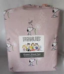 Berkshire Peanuts Snoopy Make Wish Poof Dandelion Sheet Set Queen Pink. Fixed Price $35.00.