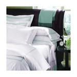 Grande Hotel By Sferra - Full/queen Flat Sheet 96X114 (white/cornflower Blue). Fixed Price $208.74.