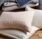Lot Of 2 Crate & Barrel Pillow Sham Standard Belgian Flax Linen, Blush Pink. Fixed Price $44.00.
