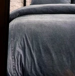 Crown Crafts Duvet Cover Stonewashed Canvas Dark Blue Denim Seams Queen Euc. Fixed Price $165.00.